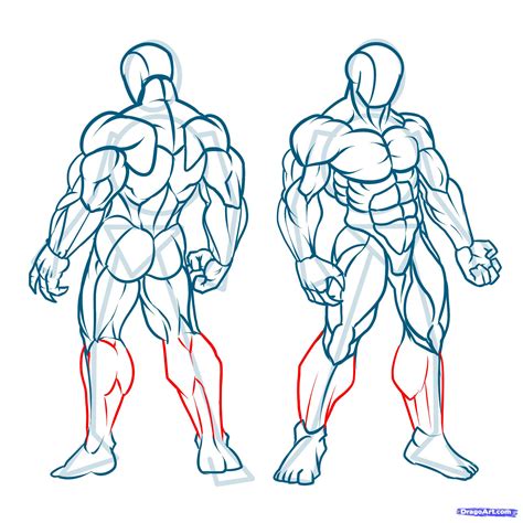 How to draw buff male bodies